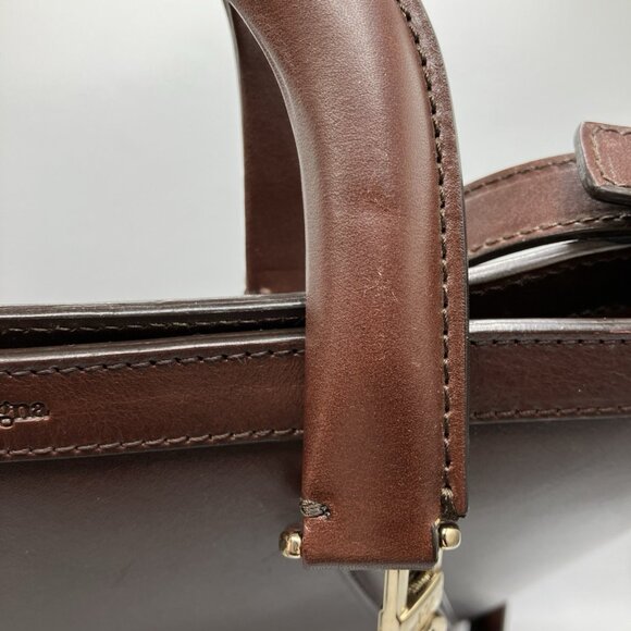 XL Ermengildo Zegna Brown Messenger Briefcase Travel Bag Plus Key Chain Fob - Picture 12 of 14